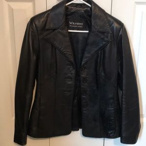 Wilson leather fitted coat